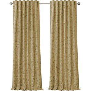 NWT Elrene Mia Jacquard Blackout Curtain Panel 73217160026 Gold Yellow 52" x 95"